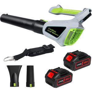 Leaf Blower Cordless with 21V 2 * 3.0Ah Batteries & Charge, 750CFM/280MPH 3-Speed Powerful Electric Leaf Blower, Lightweight and Shoulder Strap for Lawn, Patio, Yard, Blower Leaves, Dust & Snow