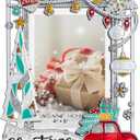 LARAINE Picture Photo Frame 4x6 Metal 2025 Christmas Red Car High Definition Display Pictures for Tabletop Home Decorative Holiday Gift, Silver