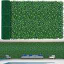 EverNture 48"x120"(40 SQFT) Grass Wall Panels, Artificial Grass Backdrop, Fake Greenery Plant Boxwood Roll with Flower, Green Wall Decor for Outdoor Indoor Patio Garden Backyard