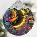 Sun and Moon Stained Glass Hanging Ornament - Christmas Tree Decoration Idea