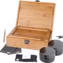 Premium Large Box Kit with Lock 2 100 mL Airtight UV Jar, Charcoal Bag, 2 Odorless Resealable Bags