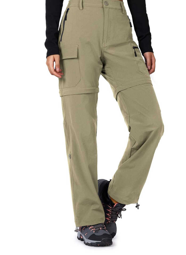 Cycorld Women's-Hiking-Pants-Convertible Quick-Dry-Stretch-Lightweight Zip-Off Outdoor Pants with 5 Deep Pockets, Size 36/XS