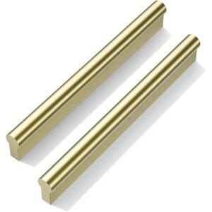 Cobbe 10 Pack i-Shaped Champagne Bronze Cabinet Pulls 7-9/16 inch(192 mm) Hole Centers Kitchen Cabinet Handles Drawer Pulls Kitchen Cabinet Hardware