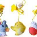 Cat & Kitten Toys with Bell & Elastic Cord Bounce, Fun & Endless Exercise, Exciting, Fun & Stimulating Game for Your Feline (3 Pack Feather)