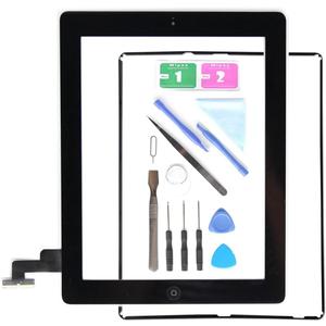 Replacement Screen for iPad 2 A1395 A1396 A1397,iPad2 Touch Screen Digitizer Front Glass Assembly Black-Includes Home Button +Camera Holder+ PreInstalled Adhesive + Tools Kit