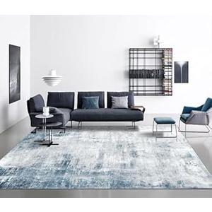 Washable Rug 6'x9' Abstract Machine Washable Rugs Ultra-Thin Area Rugs for Living Room Non Slip Stain Resistant Modern Carpet for Bedroom Dining Room Office Kitchen Blue Rug Washable (Blue)