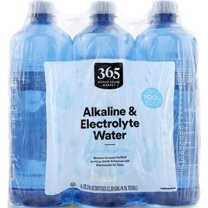 365 by Whole Foods Market, Alkaline & Electrolyte Water Bottles, 25.3 Fl Oz (Pack of 6) (EXP 06/14/28)