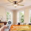 VOLISUN 52 Inch Ceiling Fan with Lights Flush Mount, Low Profile Ceiling Fans with Lights, Remote&APP Control,Dimmable 22W LED Light,Queit&Reversible Fan, Brown Ceilings Fans for Bedroom, Living Room
