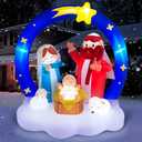 Danxilu 6FT Christmas Inflatables Nativity Scene Outdoor Decorations, Bright LED Lights The Birth of Jesus Scene with Star of Bethlehem Archway Blow up for Outside Yard Garden Lawn Xmas Holiday Decor
