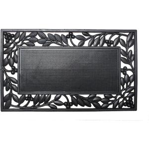 DII Rubber Doormats Collection All Weather, 18x30, Leaf Border