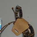 JR.DM Boho Beaded Handmade Braided Bracelet Band Women 20mm Compatible with Samsung Galaxy Watch 7/6/5/4/Active 2/4 Classic/6 Classic/5 Pro/FE, A Brown Stone Beaded (Only 20mm)