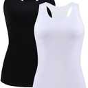 beautyin Women Tank Top with Shelf Bra Racerback Workout Yoga Tops Undershirt (Large)
