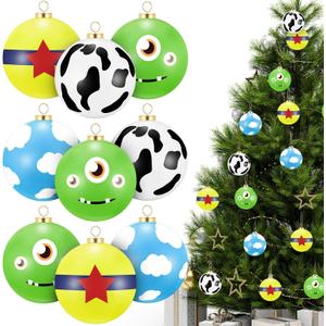 12 Pcs Christmas Ball Ornaments 2.4" Cartoon Toy Video Game Ornament Ball Christmas Tree Decorations Cute Shatterproof Foam Xmas Tree Home Hanging Holiday Party Supplies