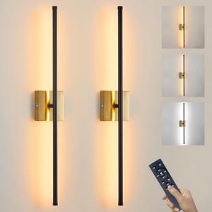 Battery Operated Wall Sconces with Remote Control Dimmable Wall Sconces Set of Two 350Rotate 3000K LED Brass Gold and Black Wireless Wall Light Battery Powered Cordless Rechargeable Sconces Decor