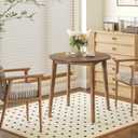 HOOBRO Bamboo Dining Table, Round Dining Table for 2, 27.5" Kitchen Table for Small Space, Writing Table, Easy to Assemble, for Dining Room, Living Room, Office, Kitchen, Apartment, Brown BR71CZ01G1, 27.5”D x 27.5”W x 29.5”H