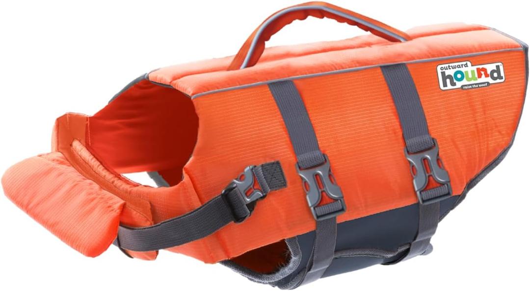 Outward Hound Granby Splash Dog Life Jacket, High-Buoyancy Dog Life Vest for Swimming, Boating, and Water Safety, XS, Orange (X-Small (Chest Girth: 11"-15"))