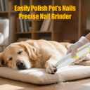 Dog Paw Trimmer, Low Noise Paw Hair Trimmer for Dogs with LED Light Wireless Pet Shaver, Suitable for Claws, Ears, Face, HIPS and Eyes(Orange) (White, 4-in-1)