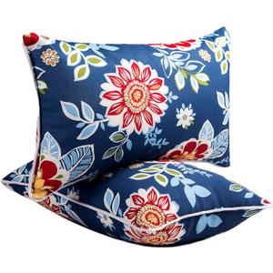 JMGBird Outdoor Pillows Waterproof Set of 2 Outdoor Throw Pillows with Insert Included 12×20 Inch Outdoor Lumbar Pillows for Patio Furniture