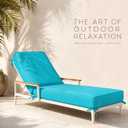 Outdoor Chaise Lounge Cushion, 75 x 23 x 6 Inches, Turquoise