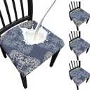 Waterproof Dining Chair Seat Covers Set of 4, Stretch Removable Dining Room Seat Covers for Dining Chairs, Kitchen, Hotel, Party