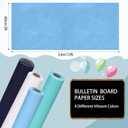 Skyygemm 4 Rolls Colored Bulletin Board Paper Nonwoven Craft Waterproof Fade Resistant Bulletin Board Paper Roll Bulk for Fall Art Decor Drawing Craft Painting(Blue,2 x 12 ft)