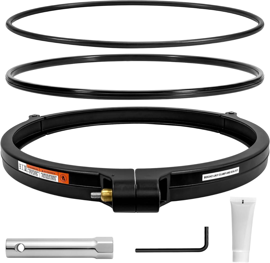 DEX2421JKIT Tension Control Clamp Kit with DEX2422Z2 Metal Reinforced Tank Seal Gasket & DEX2400K Filter Tank O-Ring Compatible with Hayward Swim-Clear & Pro-Grid DE Pool Filters(2007+) Pool Filters