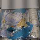 Baby Boy Baby Shower Decorations, Blue Floral Sweet Baby Boy Party Supplies, Plate, Napkin, Cup, Tablecloth, Banner, Swirls, Cutlery, Boy Gender Reveal Table Decorations, Serves 24