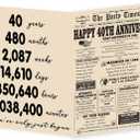 3 x YiKaLus Classic 40th Wedding Anniversary Card Gifts for Husband Wife, Large 40th Aday Gifts for Mom Dad, Happy 40 Years Anniversary Decorations for Couples Him Her (YK-380)