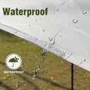 Waterproof Camping Tarp Hammock Rain Fly -9.8×9.8ft with 2 Poles, Mutifunctional Tent UV Protection & Lightweight Tarp, for Camping, Outdoor, Traveling, Hiking (Quadrilateral, Beige), 3x3m