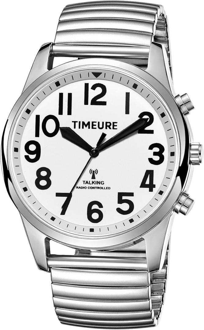 Talking Watch with Jumbo Numbers self-Setting for Blind Men, Seniors,Visually impaired,or Elderly, Father's Gift TIMEURE-2211