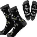 Cat Socks for Women - 60th Birthday Gifts Party Favors for Women, Novelty Cute 60 Year Old Birthday Decorations, Black Gift Idea for Cat Lovers, Funny Gifts for Mom Grandma