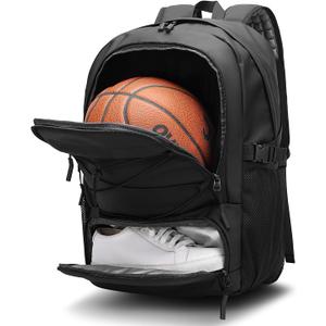 FUTURE AESTHEICS Basketball Backpack Large Sport Bag for MenWaterproof Backpack with Separate Ball Holder Shoes CompartmentSports Equipment Bag for BasketballVolleyballSoccerGymOutdoor