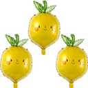 Lemon Balloons Summer Balloon Fruit Foil Balloons for Fruit Lemon Themed Birthday Party Balloons Arch Decor Summer Vacation Beach Pool Party Decorations Supplies Party Set-3 PCS