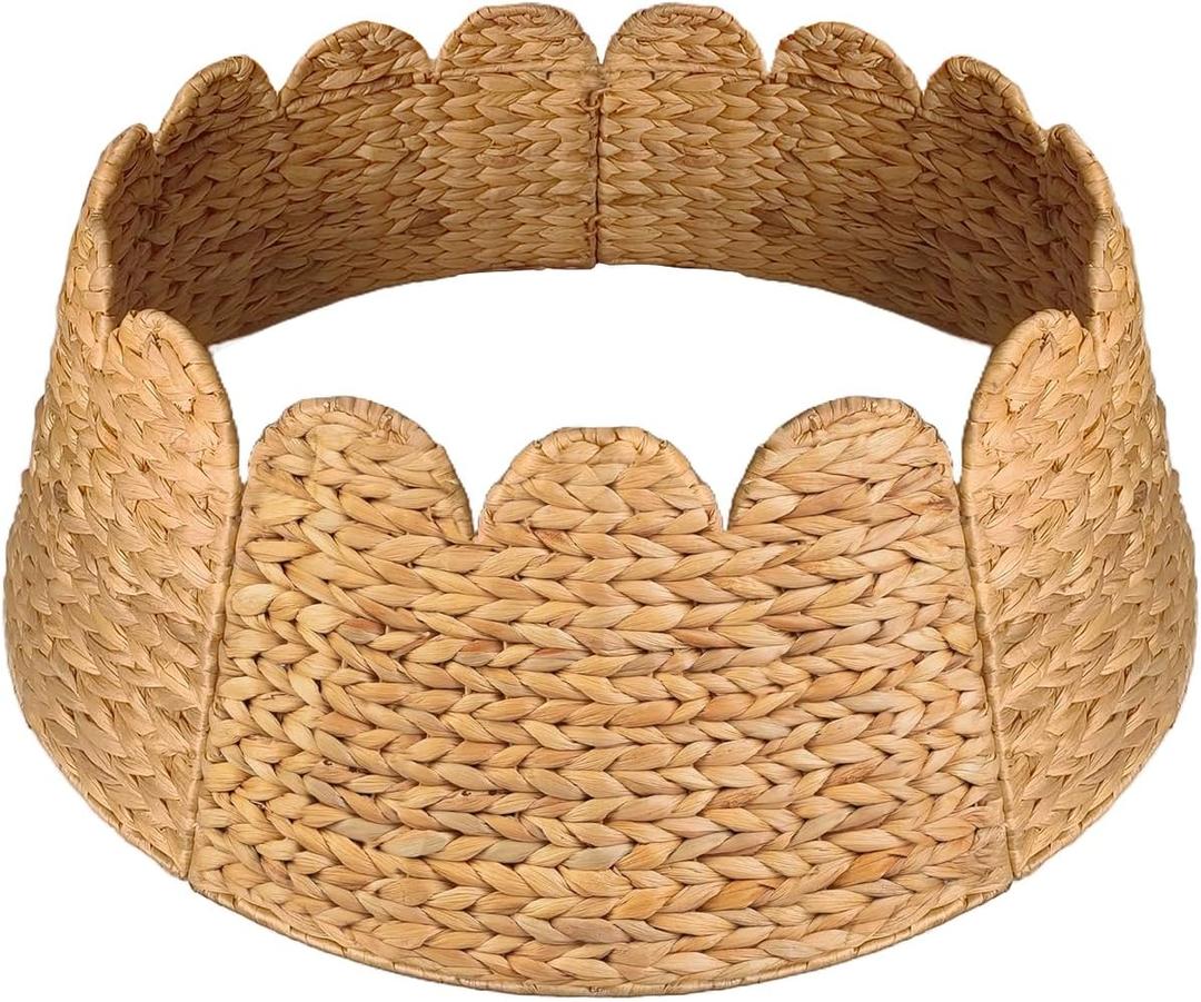 Christmas Tree Collar, 28" Woven Hyacinth Xmas Tree Collar for Artificial Trees, Woven Tree Stand Base Cover, Christmas Tree Skirt for Holiday Home Decoration