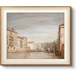VIYYIEA Framed Wall Art for Living Room, River Canvas Prints, Landscape Home Decor, Architecture Painting Picture, Bathroom Wall Decor Gifts for Friends or Family - 12L x 10W