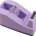 1Pcs Desktop Tape Dispenser,Adhesive Roll Holder with Weighted Nonskid Base,Office Tape Dispensers for School, Office and Home (Purple)