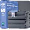 Accompagner Incontinence Bed Pads Washable Waterproof, Ultra-Absorbent Reusable Underpads for Diaper Changing, Nursing, Bedridden, Adults, Seniors, Kids and Dogs (Dark Gray, 36"x36"(Pack of 4))