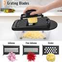 12 Blade All-in-1 Vegetable Chopper Mandoline Slicer with Container, Spiralizer with Containers, Food Chopper, Onion Chopper, Veggie Cutter for Salad, Kitchen Gadgets Accessories Essentials, Black