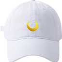 AACKS Women Men Cap L-UNA M-oon Hat Animie Moon Cap Moon Accessories Moon Baseball Cap White