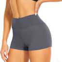 CAMPSNAIL Workout Biker Shorts Women - High Waisted Tummy Control Spandex Booty Volleyball Shorts for Yoga Dance, 3 IN, Small-Medium, 5#dark Grey