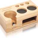 KHAVA Espresso Tamping Station | Wooden Coffee Tamper Station 51-54 mm | Espresso Organizer Portafilter Holder | Coffee Station Organizer for Countertop | Espresso Accessories for Coffee Bar, Natural