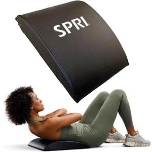 SPRI Ab Mat - Workout Mat Accessory for Abdominal Exercises, Sit-Ups, Crunches, Push-Ups, Core Training, and More - Portable Padded Shaped Mat with Curved Back Support for Toning Abs