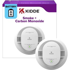 Kidde Smoke and Carbon Monoxide Detector, AA Battery Powered with LED Status Lights, 85 dB Alarm, 5 inches, 30CUDR, 1 Pack