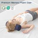 Neck Roll Pillow for Neck Pain Relief - Memory Foam Neck Support Pillow for Bed | Round Neck Pillow for Sleeping, 15.7 * 6 * 6inch ((Navy-Blue)