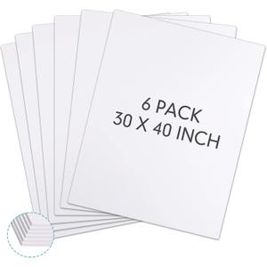 Kathfly 6 Pack Large White Foam Boards 30 x 40 x 3/16" Thick Acid Free Foam Core Board Double Sided Rigid Poster Foamboard for Art Craft Projects Presentation Signage Painting Wedding School Display