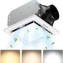 FASDUNT 2-in-1 Bathroom Exhaust Fan with Light - 110 CFM Ventilation & 1.0 Sones - Easy Installation, Energy Efficient, 3 Dimmable LED 3000K/4000K/5000K for Home Bath Office Hotel