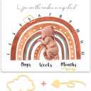 Tegeme Boho Rainbow Monthly Milestone Blanket Rainbow Newborn Boy Girl Unisex Milestone Blanket Muted Baby Monthly Picture Infant Growth Photography Background Nursery Photo Prop 40 x 50 Inch