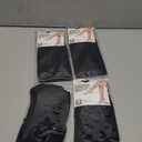 Sheer Knee High Socks, 4 Pairs 20D Premium Silky Soft Nylon Stockings Control Top Reinforced Toe (US, Alpha, One Size, Regular, Regular,  Black)