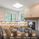 12 Inch Square LED Flush Mount Ceiling Light, 30W, 3000LM Square Light Fixture 3000K/4000K/6000K CCT Selectable, LED Flat Panel Ceiling Light Fixture for Bedroom,Kitchen,Living Room (2PK-White)