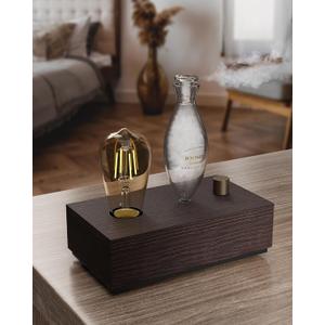 Waterless Essential Oil Diffusers with Rechargeable Battery & 9H Runtime, Aromatherapy Diffusers with Bulb, Scent Diffusers Premium Wood & Glass Nebulizer Cordless for Large Home, Hotels, Rooms